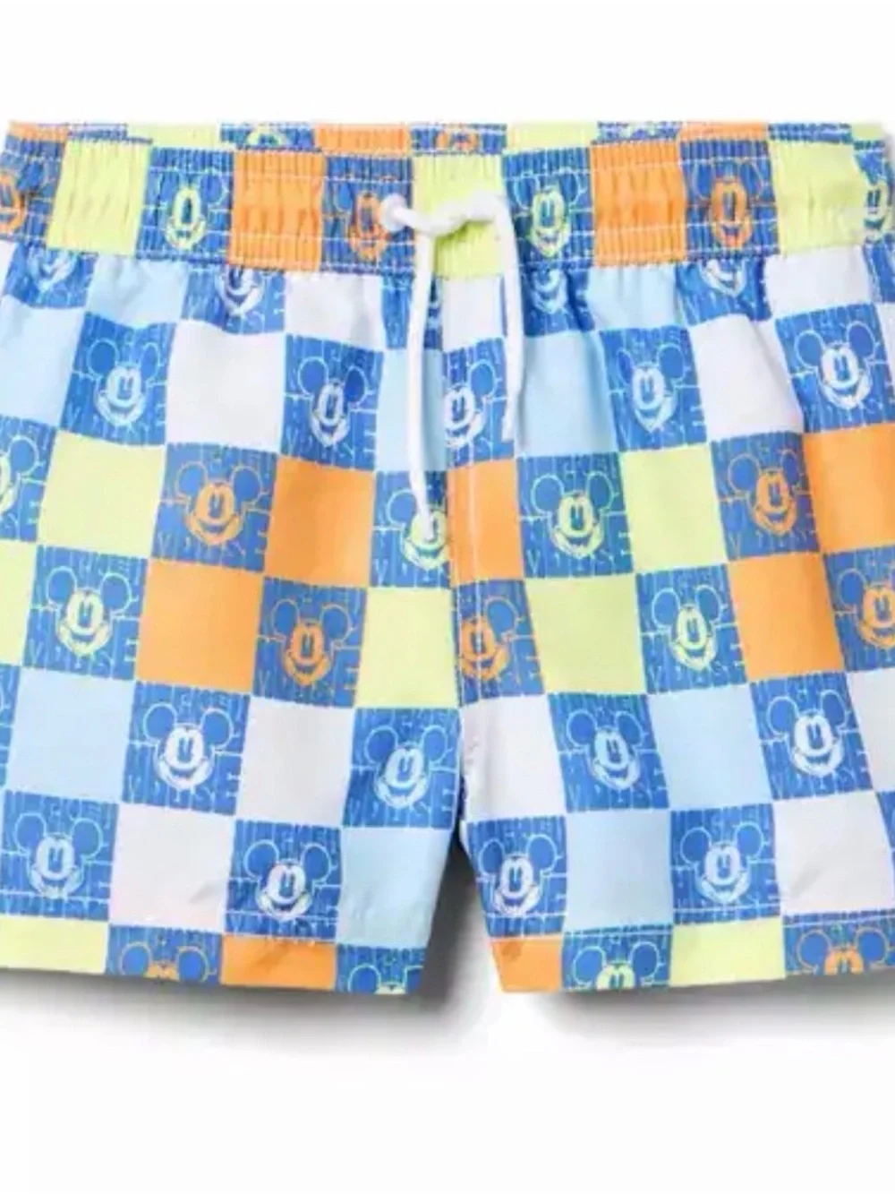 Janie and Jack Boys X Disney Checkerboard Swim Trunks